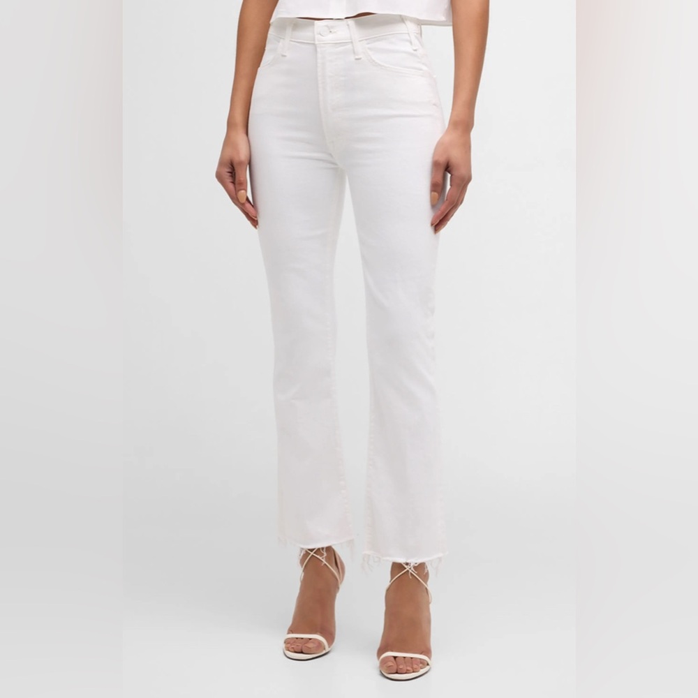 $228 Mother The Hustler Ankle Fray White Sz 28